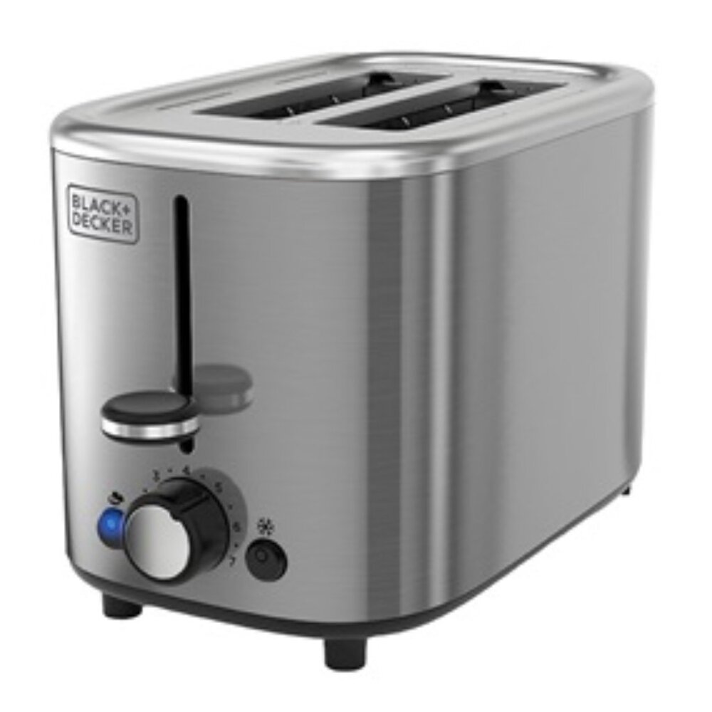 NEW Black + Decker Stainless Steel Bagel Extra Wide Self Centering Slot Toaster